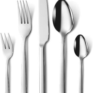 Hunnycook Besteck Set 30-teilig für 6 Personen, Edelstahl Essbesteck für Haus, Küche, Restaurant & Outdoor, Hochglanzpol