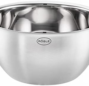 RÖSLE Basic Line Edelstahlschüssel 16 cm – stilvolle Mischung aus Zubereitung und Aufbewahrung, spülmaschinenfest, Silbe