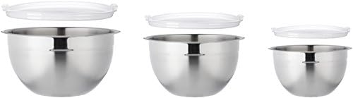 Amazon Basics Rührschüsseln Set – 3-teilig, Edelstahl, ideal für Küche & Backen