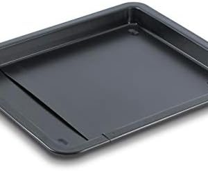 Grizzly Backblech ausziehbar: Verstellbares Ofenblech 33-52 cm, antihaftbeschichtet für einfaches Backen zuhause