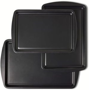 Amazon Basics Antihaft-Backbleche Set 3-teilig, stapelbar, spülmaschinenfest für leckeres Backen zuhause