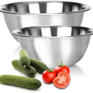 com-four® Rührschüssel Set aus Edelstahl - multifunktionale Küchenschüsseln in 2 Größen für kreative Kochabenteuer