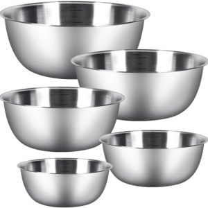 Edelstahl Rührschüssel Set - Spülmaschinenfest für Salat, Snacks und mehr