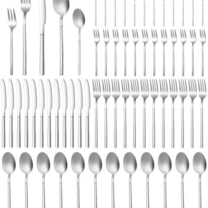 Edelstahl Besteck Set 12 Personen – 60-teilig, spülmaschinenfest, Hochglanz, perfekt für Haus, Partys & Restaurants