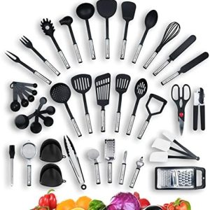 Edelstahl Nylon Küchenhelfer Set 42-teilig - Vielseitiges Kochset für kreative Küchenabenteuer