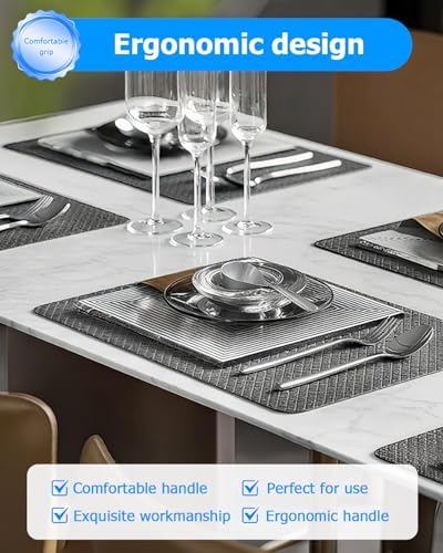 Edelstahl Besteck Set 12 Personen – 60-teilig, spülmaschinenfest, Hochglanz, perfekt für Haus, Partys & Restaurants