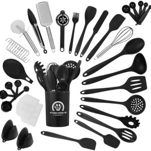 Küchenhelfer Set 43-teilig – Hochtemperaturbeständige Silikonutensilien für müheloses Kochen zu Hause